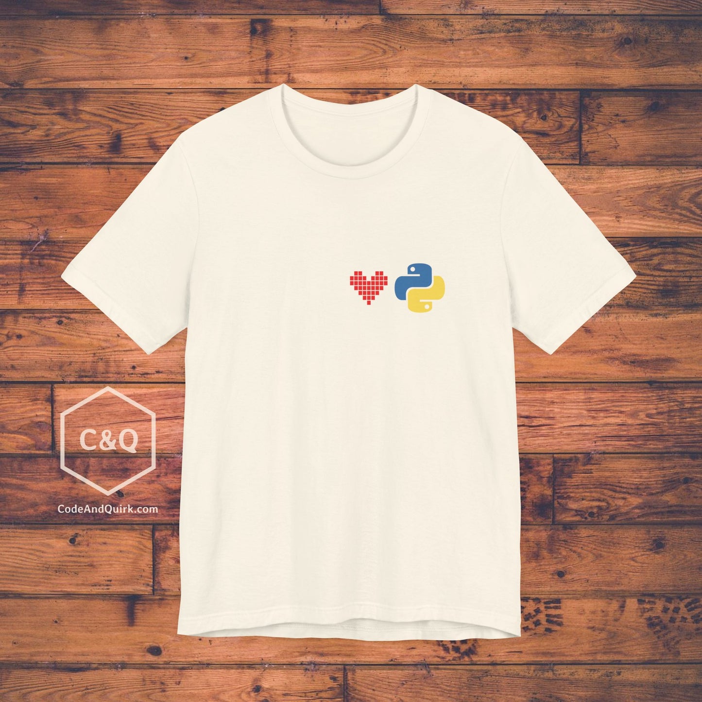 Python Logo and Heart understated programmer's T-Shirt