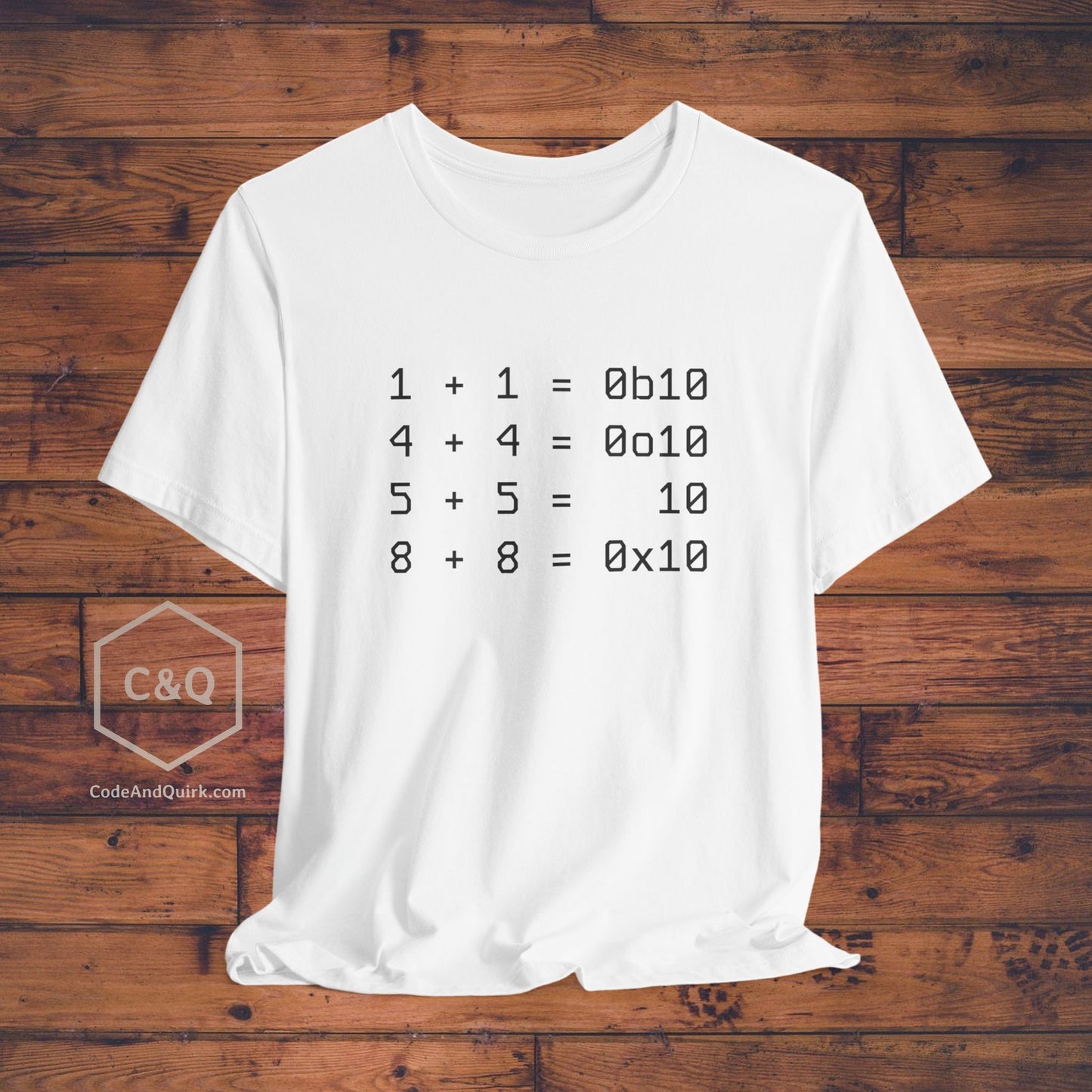 Geeky T-Shirt with binary, octal, decimal, hexadecimal additions