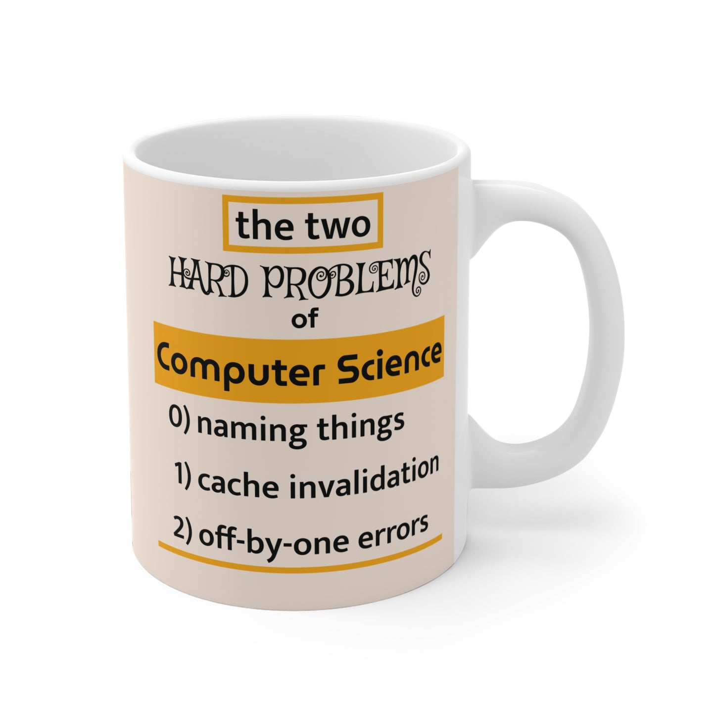 Two Hard Problems of Computer Science witty programmer's mug