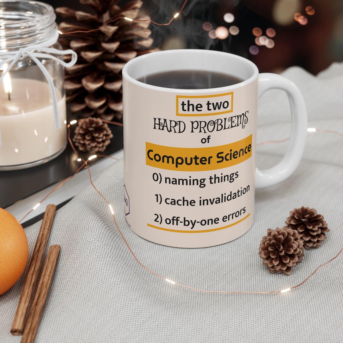 Two Hard Problems of Computer Science witty programmer's mug