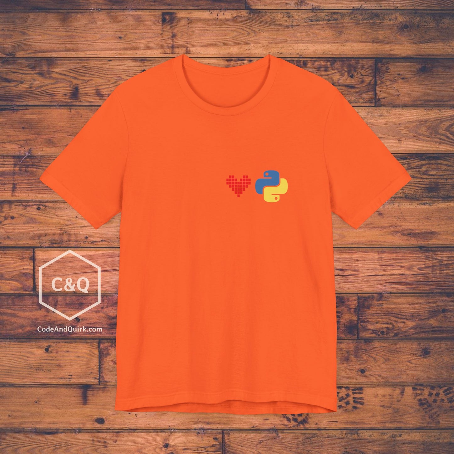 Python Logo and Heart understated programmer's T-Shirt
