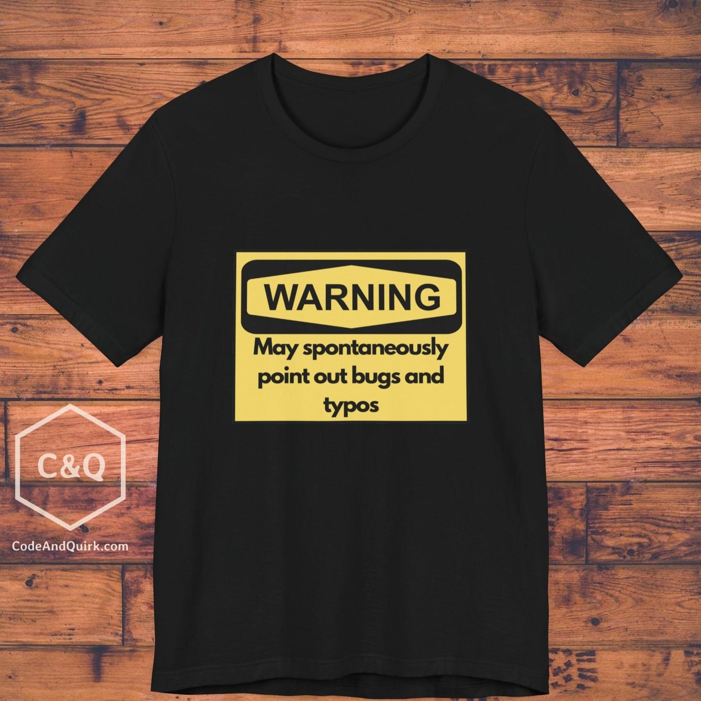 T-shirt for nitpicker coders, warning sign - Unisex Jersey Short Sleeve Tee