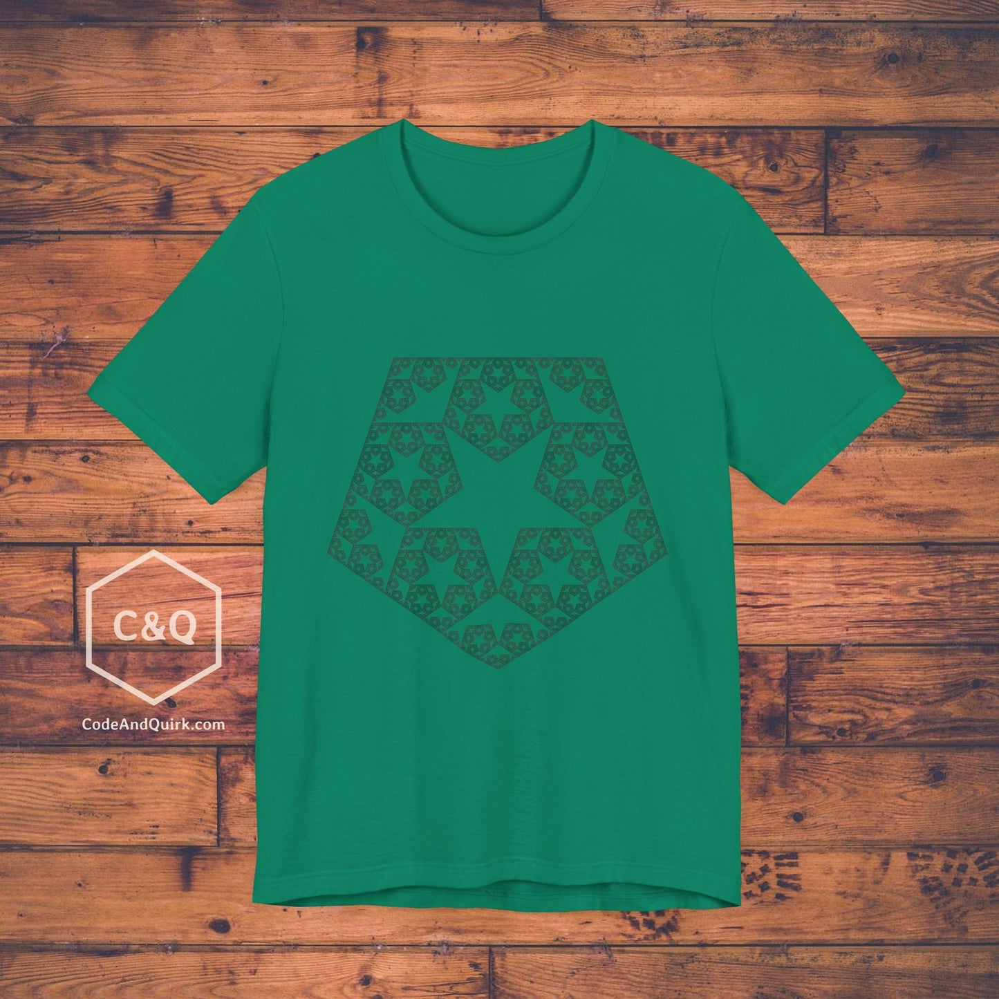 Fractal 5-point star pentagon pattern geeky T-shirt