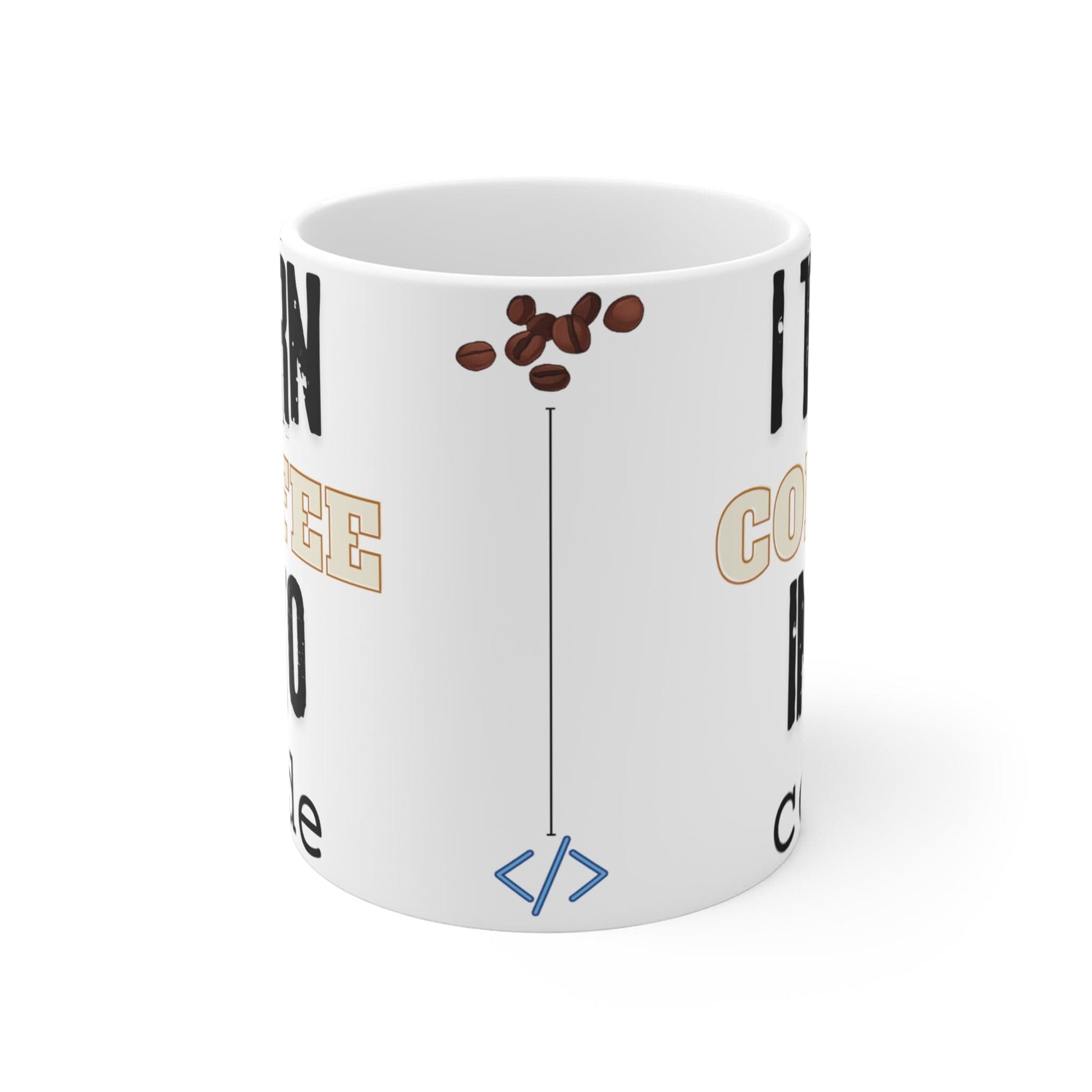 Mug 11oz Geeky mug for coders: I turn coffee into code