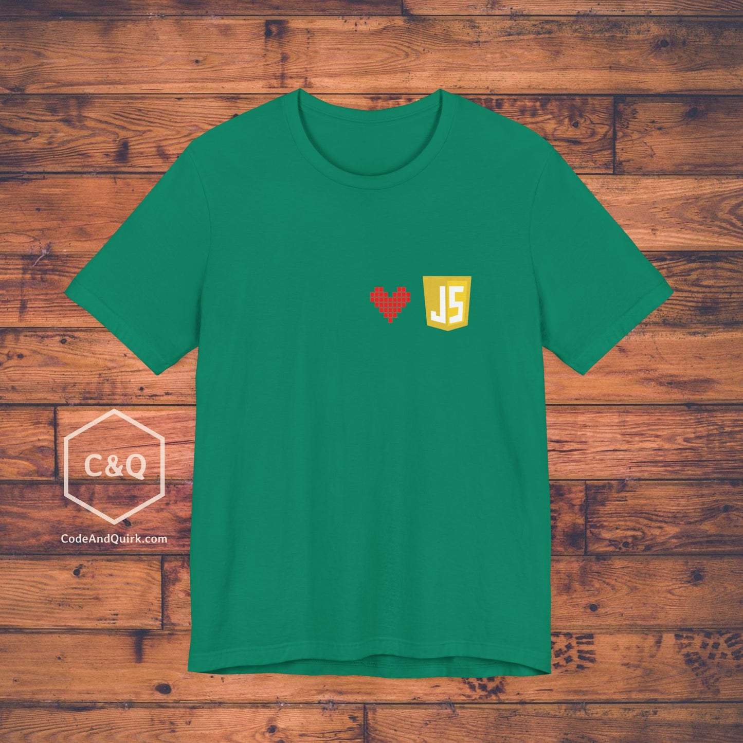 JavaScript Shield Logo and Heart understated programmer's T-Shirt