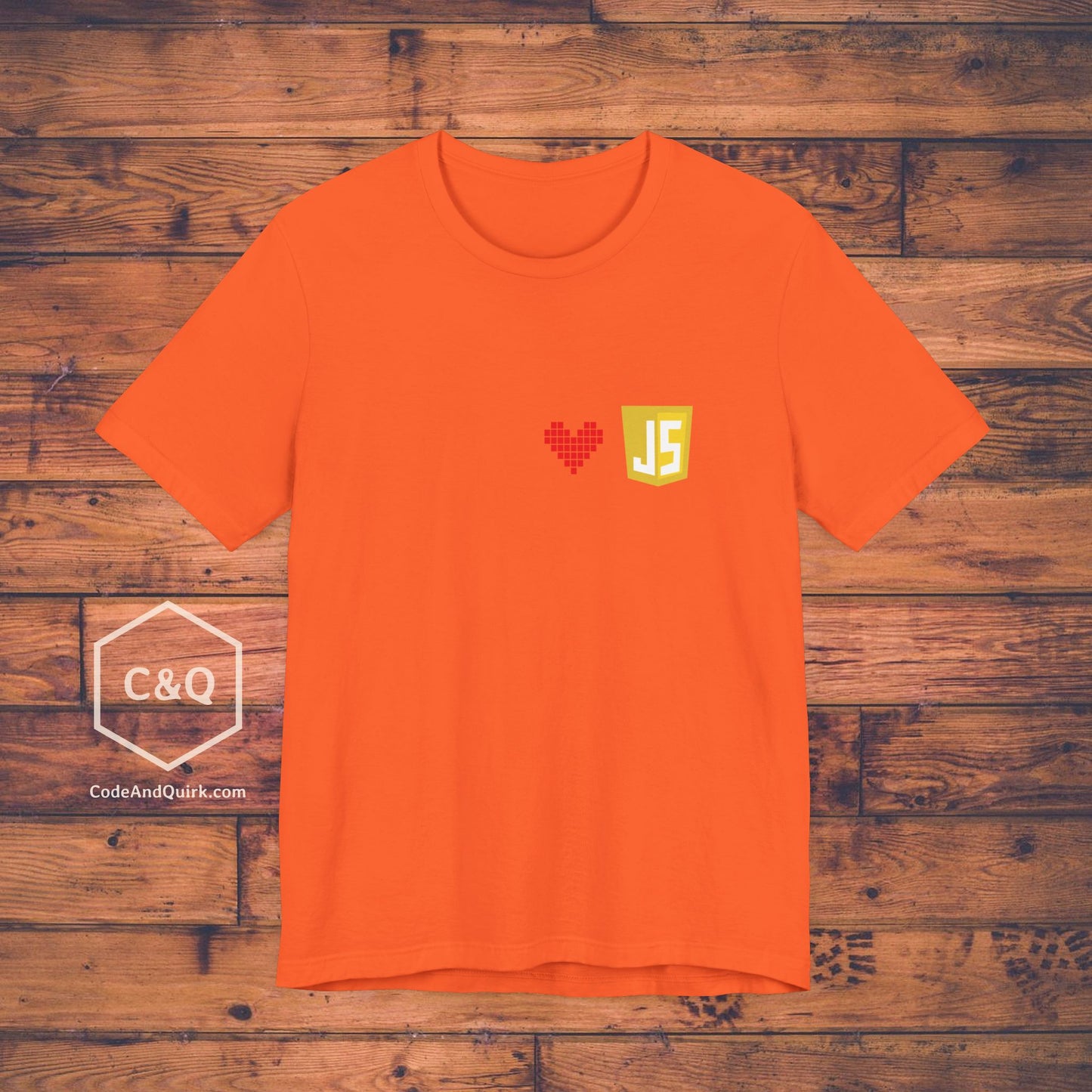 JavaScript Shield Logo and Heart understated programmer's T-Shirt