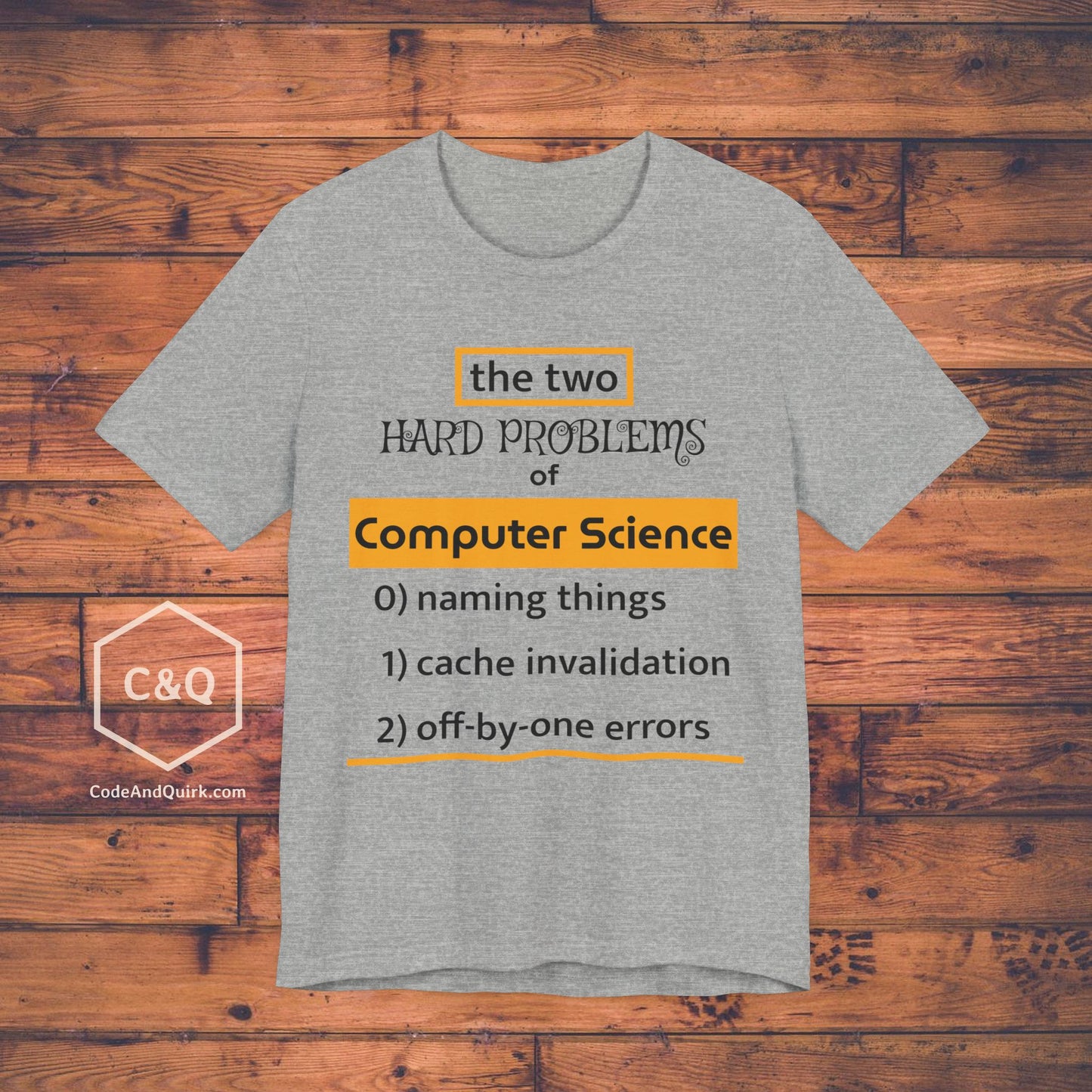 Two Hard Problems of Computer Science witty programmer's T-Shirt