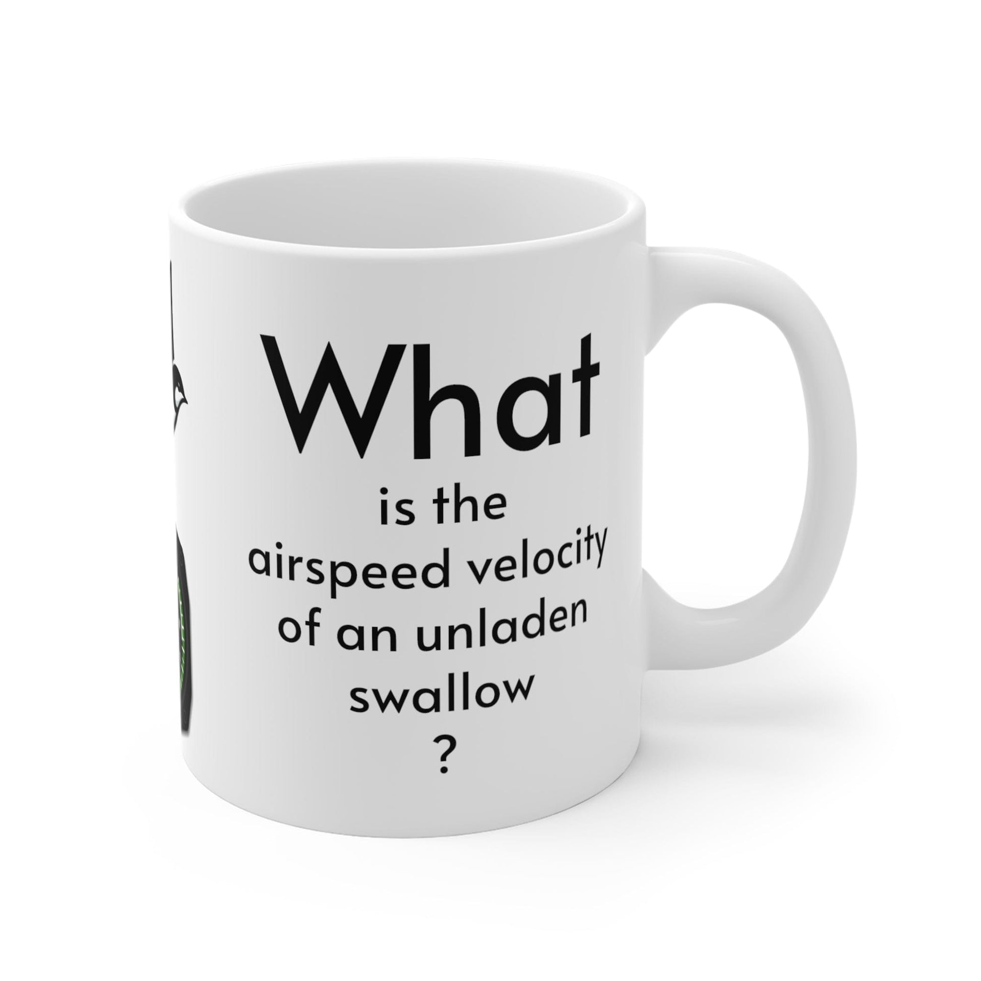 Mug 11oz Airspeed velocity of an unladen swallow Monty Python mug