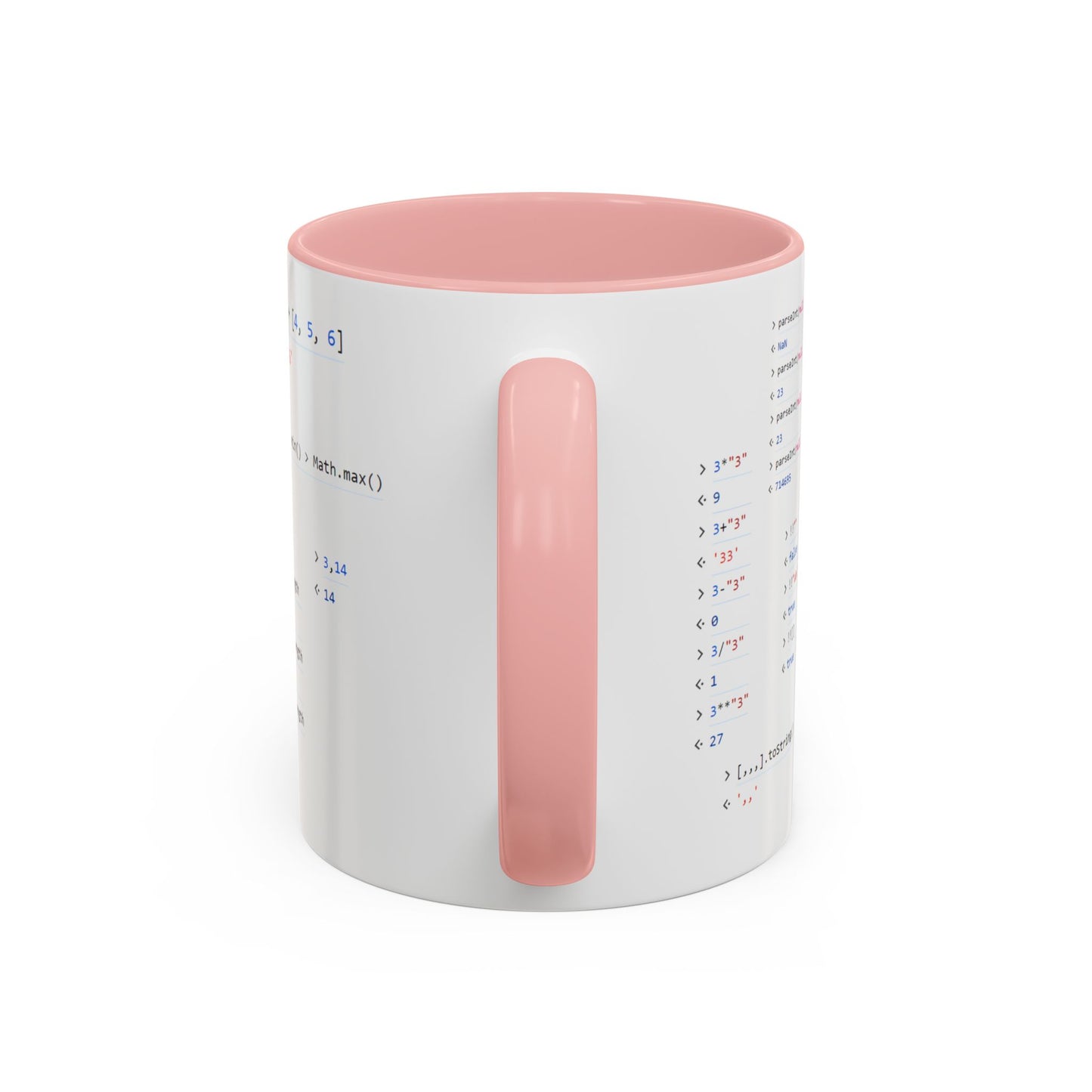 JavaScript weirdness mug for coders - two-color variant