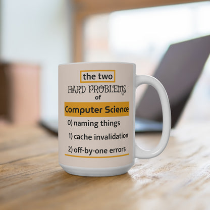 Two Hard Problems of Computer Science 15oz witty programmer's mug