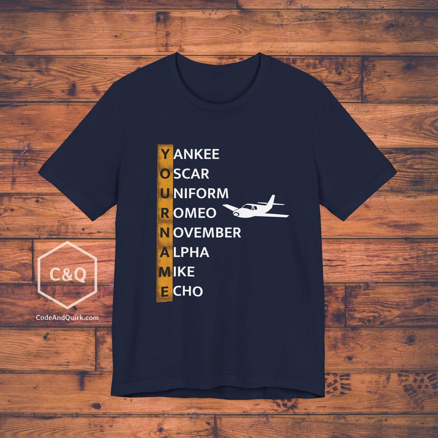 Your Name in NATO Phonetic Alphabet Personalized Aviation Geek's T-Shirt