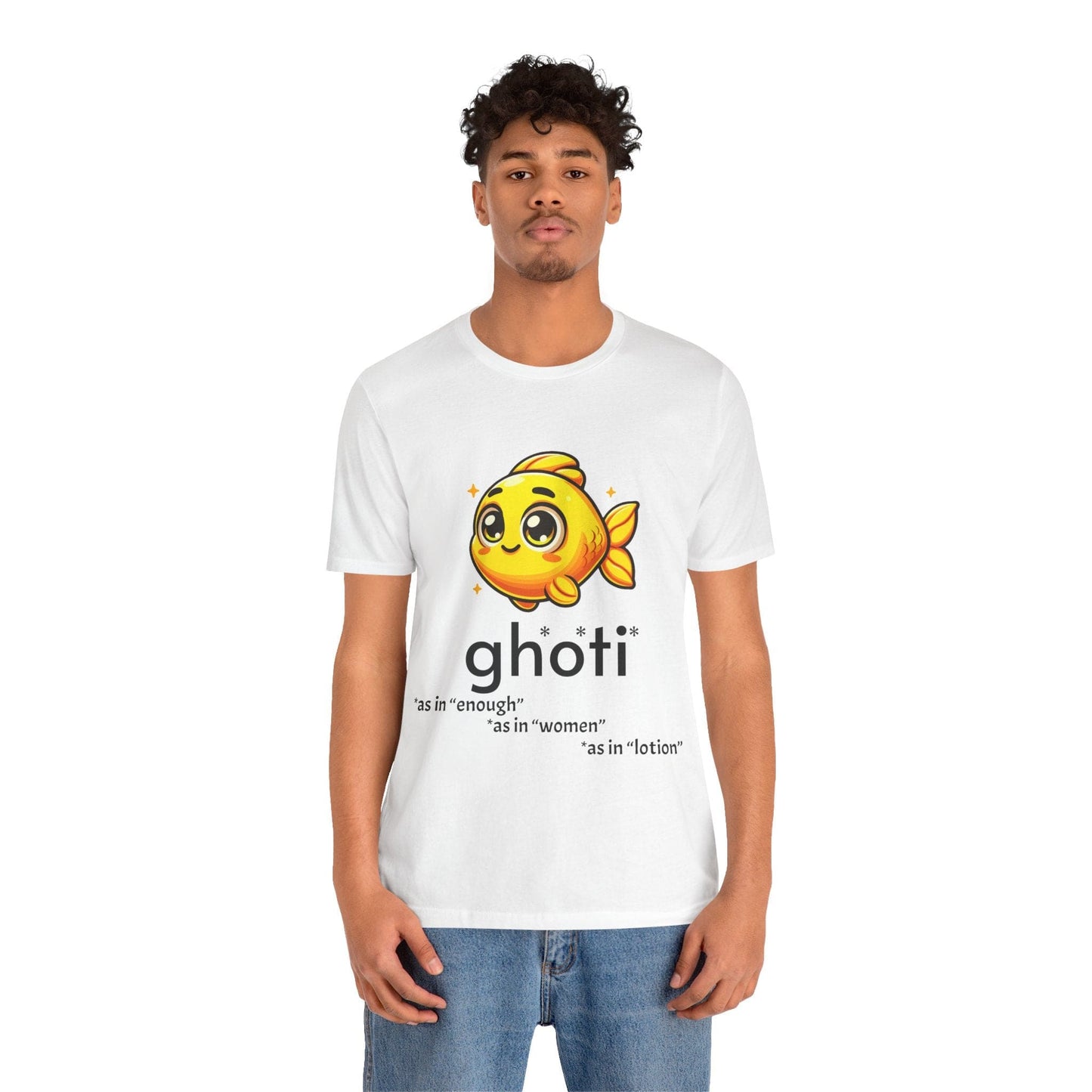 T-Shirt Fish/Ghoti English Pronunciation Joke T-Shirt for language geeks, Unisex Jersey Short Sleeve Tee