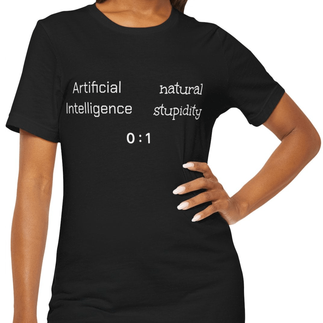 T-Shirt Artificial Intelligence vs Natural Stupidity T-Shirt, Unisex Jersey Short Sleeve Tee