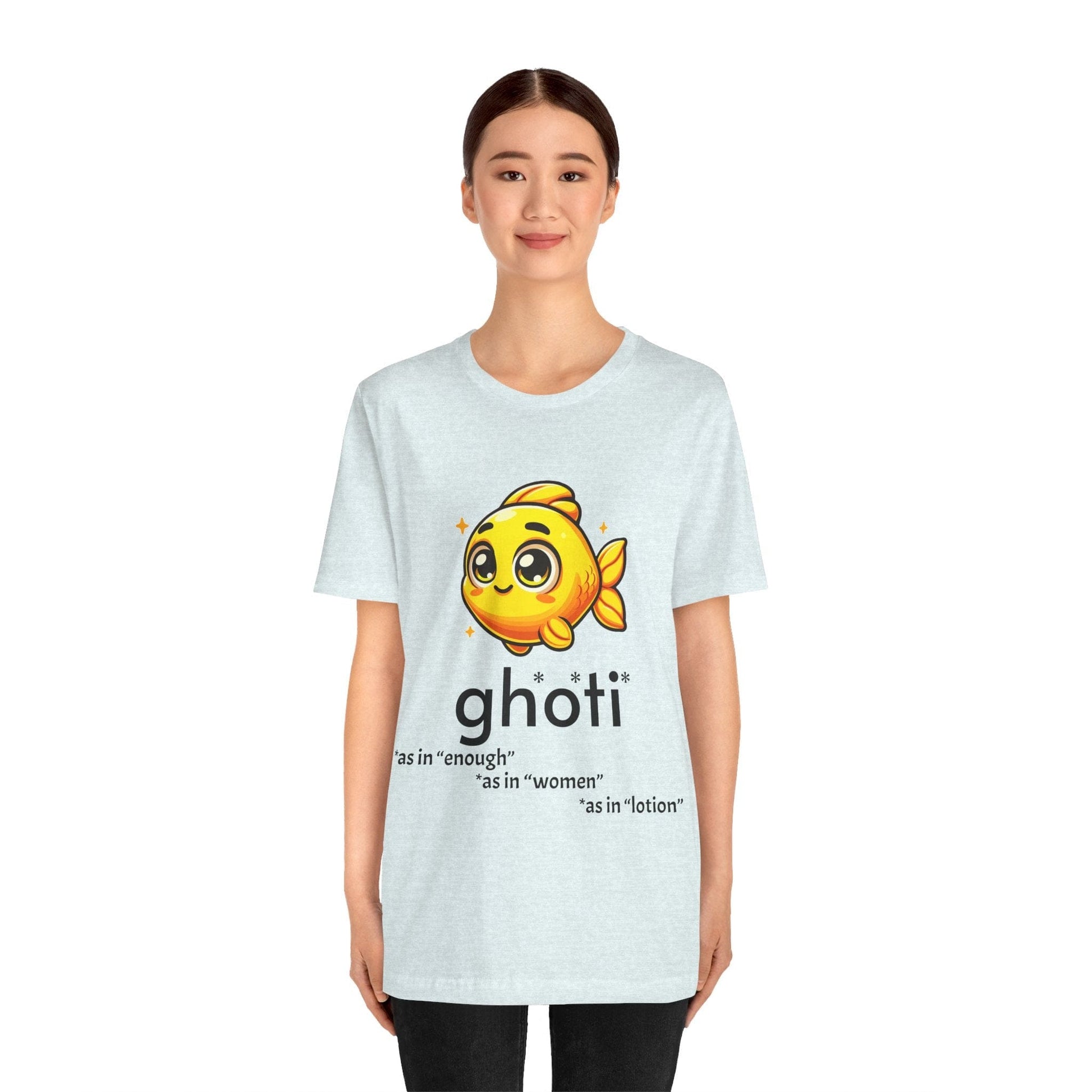 T-Shirt Fish/Ghoti English Pronunciation Joke T-Shirt for language geeks, Unisex Jersey Short Sleeve Tee