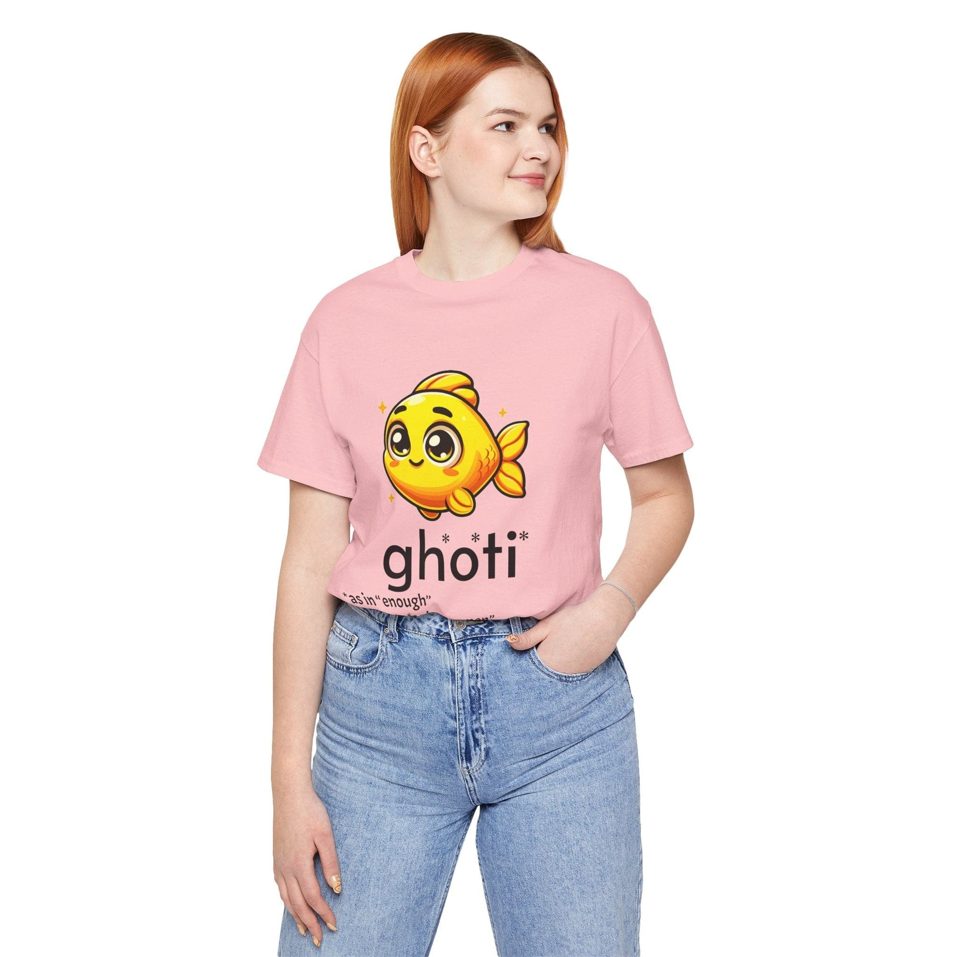 T-Shirt Fish/Ghoti English Pronunciation Joke T-Shirt for language geeks, Unisex Jersey Short Sleeve Tee