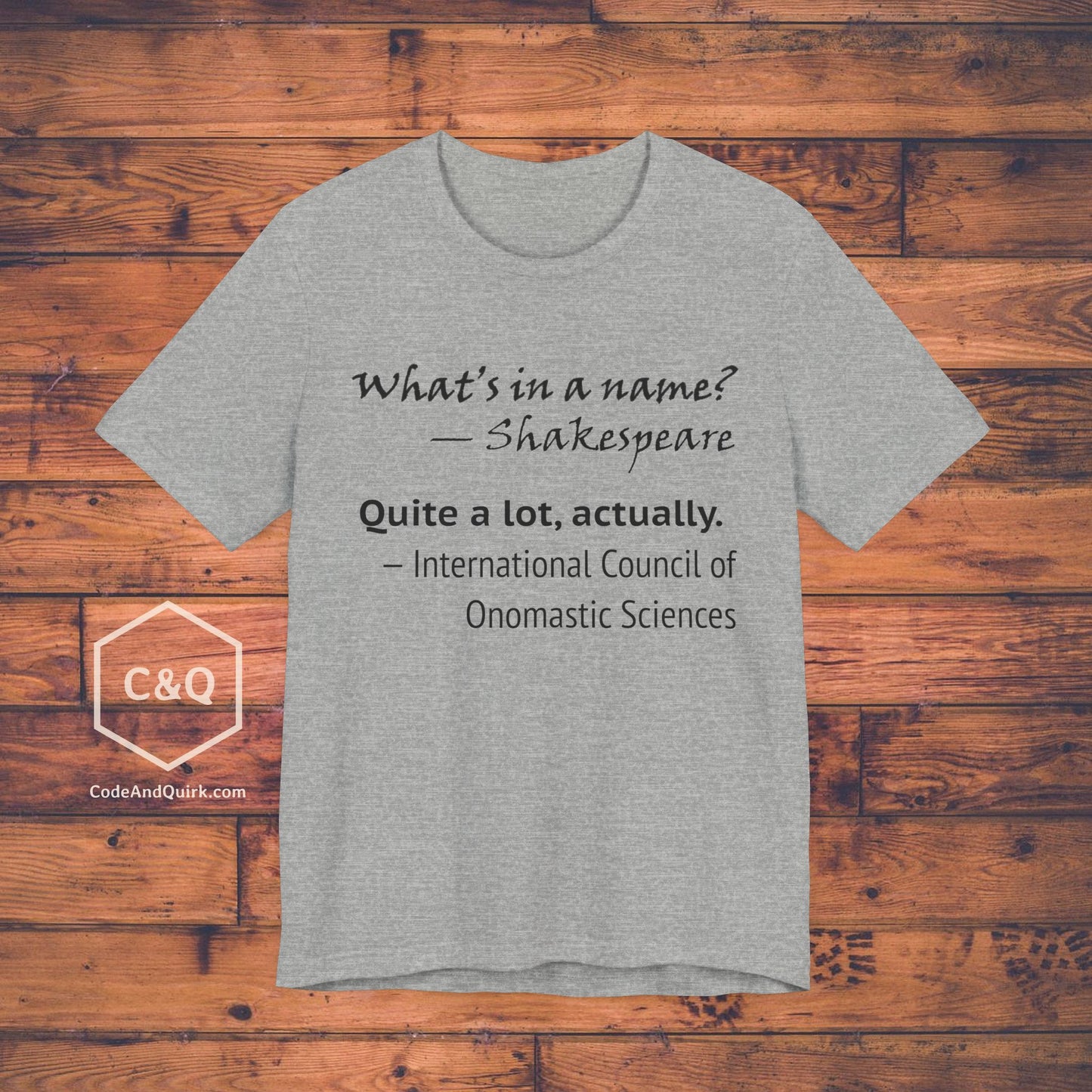 What's In A Name? Quite A Lot, Actually - onomastic T-Shirt