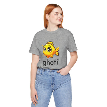 T-Shirt Fish/Ghoti English Pronunciation Joke T-Shirt for language geeks, Unisex Jersey Short Sleeve Tee