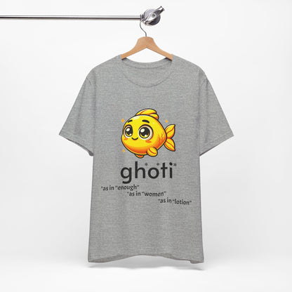 T-Shirt Fish/Ghoti English Pronunciation Joke T-Shirt for language geeks, Unisex Jersey Short Sleeve Tee