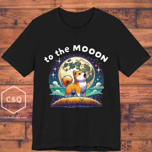 To the MOOON! Dogecoin Shiba doge crypto fans' geeky T-Shirt