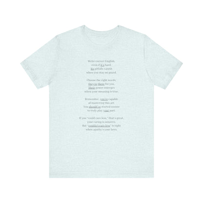 Correct English rhymed poem T-Shirt - Unisex Jersey Short Sleeve Tee