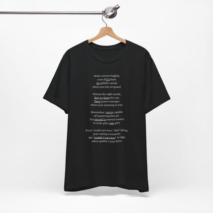 Correct English rhymed poem T-Shirt - Unisex Jersey Short Sleeve Tee