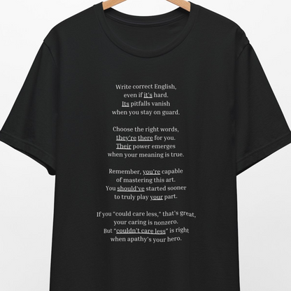 Correct English rhymed poem T-Shirt - Unisex Jersey Short Sleeve Tee