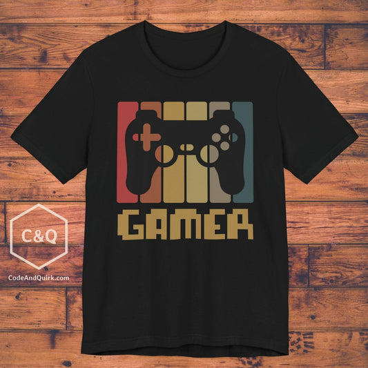 Gamer T-Shirt, geeky tee with retro design for video game nerds