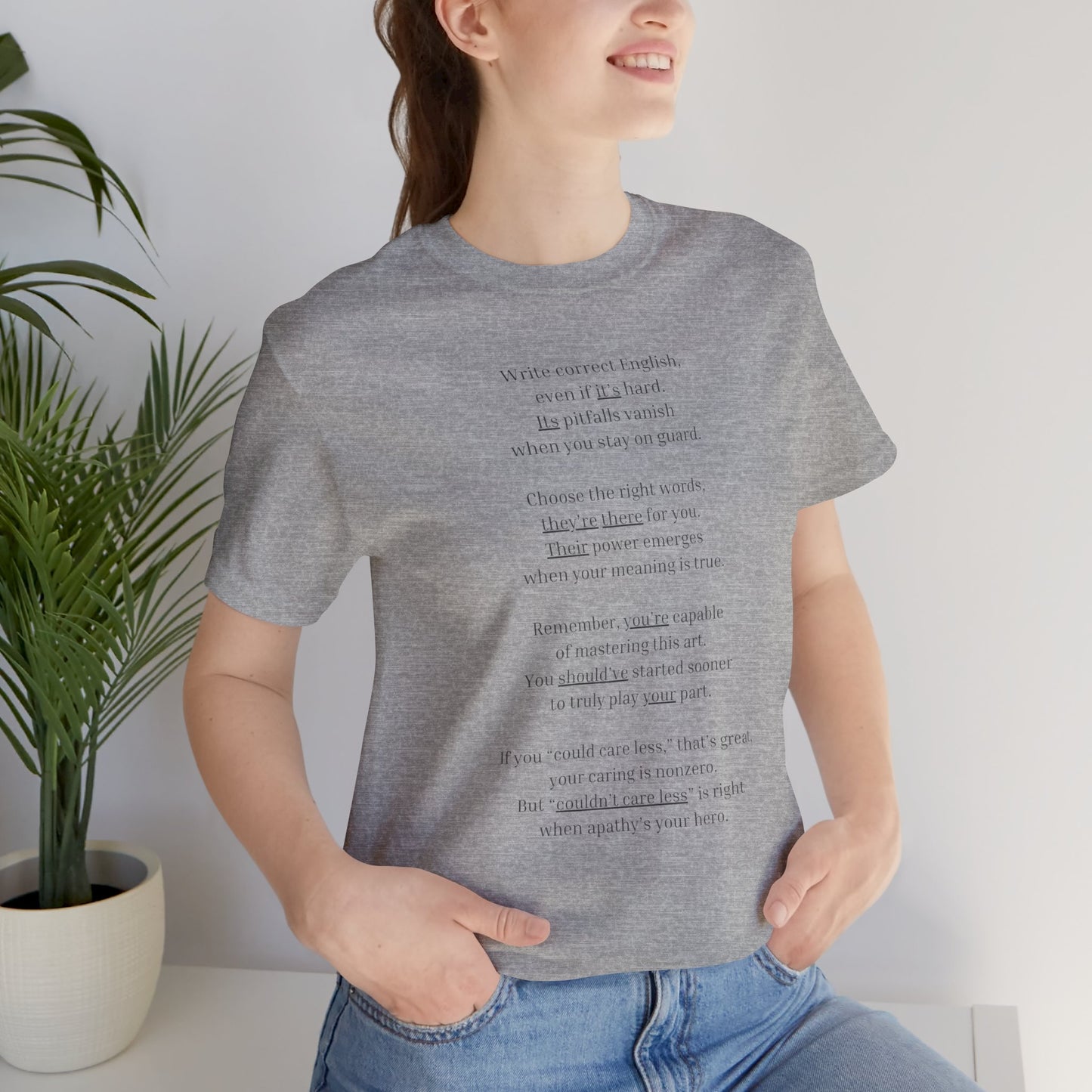 Correct English rhymed poem T-Shirt - Unisex Jersey Short Sleeve Tee