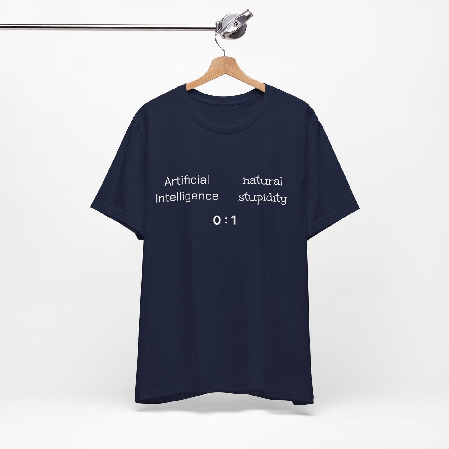 T-Shirt Artificial Intelligence vs Natural Stupidity T-Shirt, Unisex Jersey Short Sleeve Tee