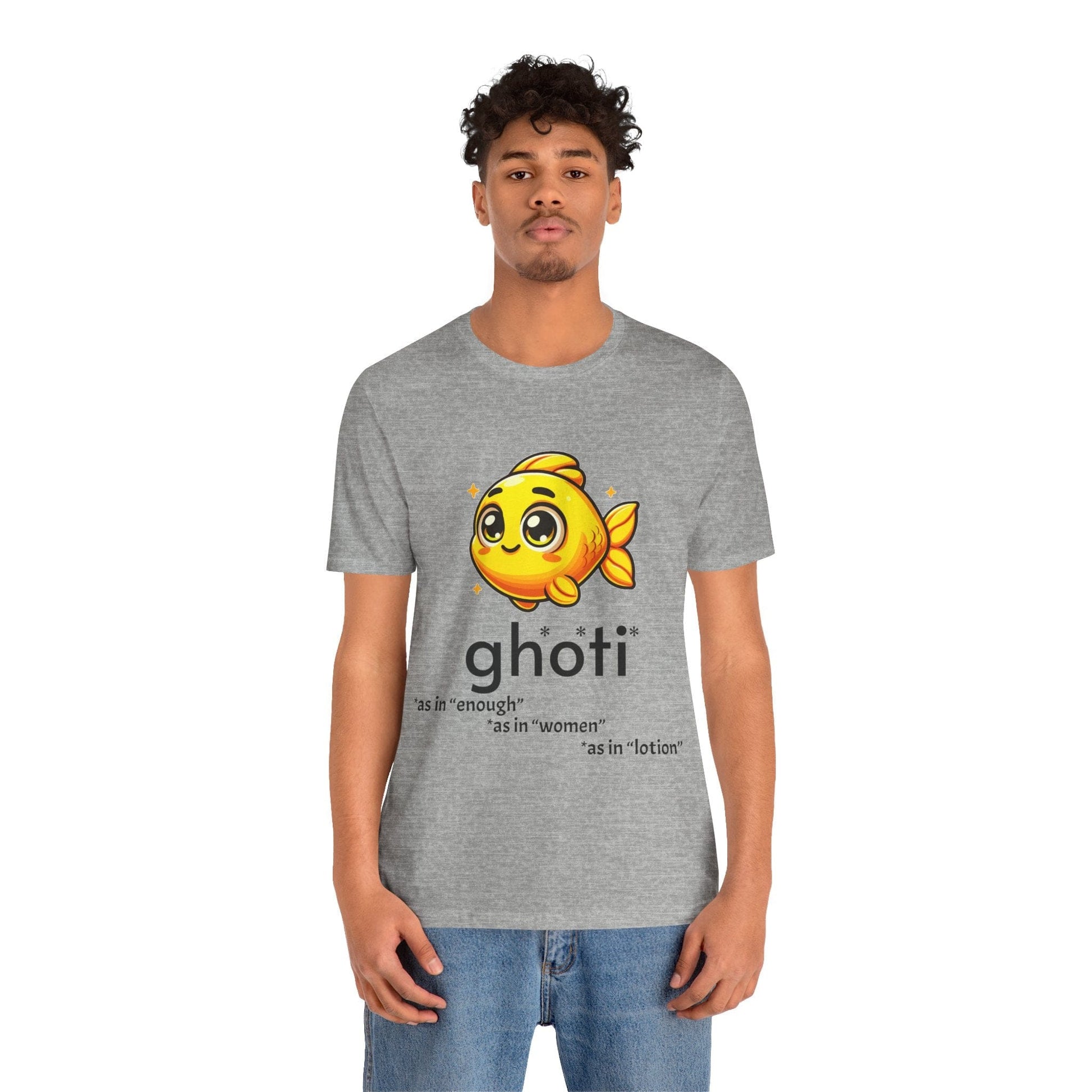 T-Shirt Fish/Ghoti English Pronunciation Joke T-Shirt for language geeks, Unisex Jersey Short Sleeve Tee