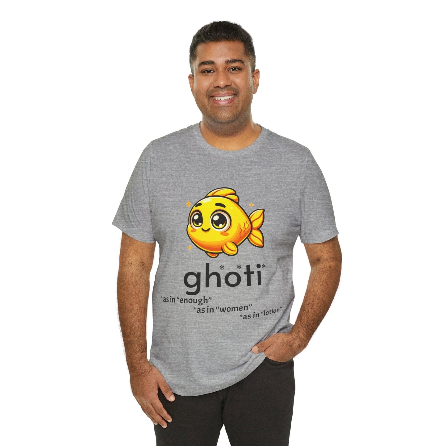 T-Shirt Fish/Ghoti English Pronunciation Joke T-Shirt for language geeks, Unisex Jersey Short Sleeve Tee