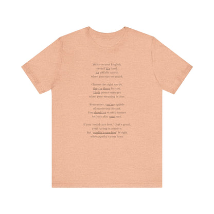 Correct English rhymed poem T-Shirt - Unisex Jersey Short Sleeve Tee