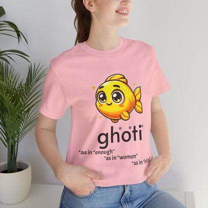 T-Shirt Pink / S Fish/Ghoti English Pronunciation Joke T-Shirt for language geeks, Unisex Jersey Short Sleeve Tee