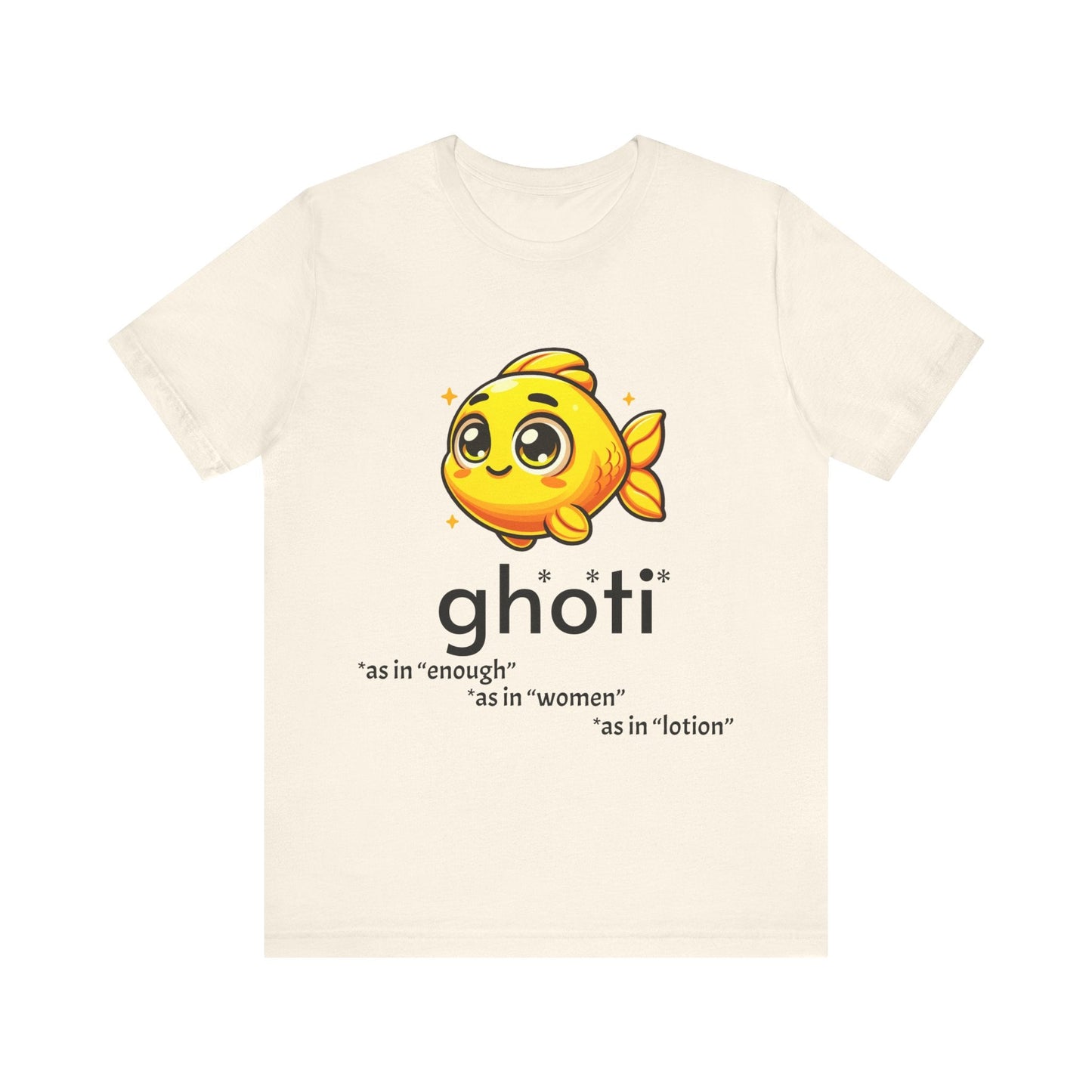 T-Shirt Fish/Ghoti English Pronunciation Joke T-Shirt for language geeks, Unisex Jersey Short Sleeve Tee