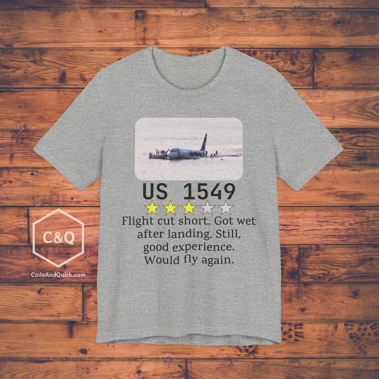 US 1549 flight review, Miracle on Hudson - aviation fan's T-Shirt