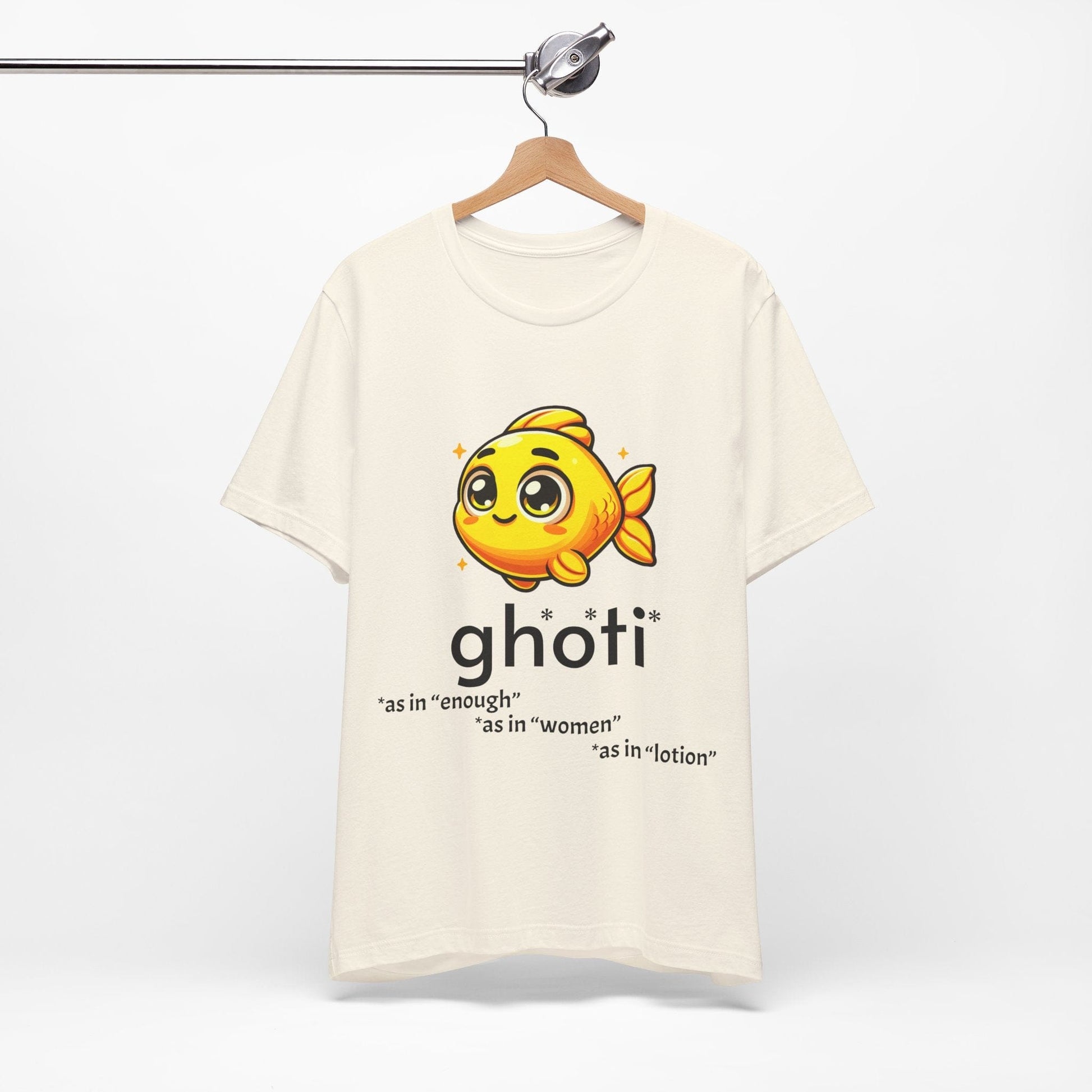 T-Shirt Fish/Ghoti English Pronunciation Joke T-Shirt for language geeks, Unisex Jersey Short Sleeve Tee