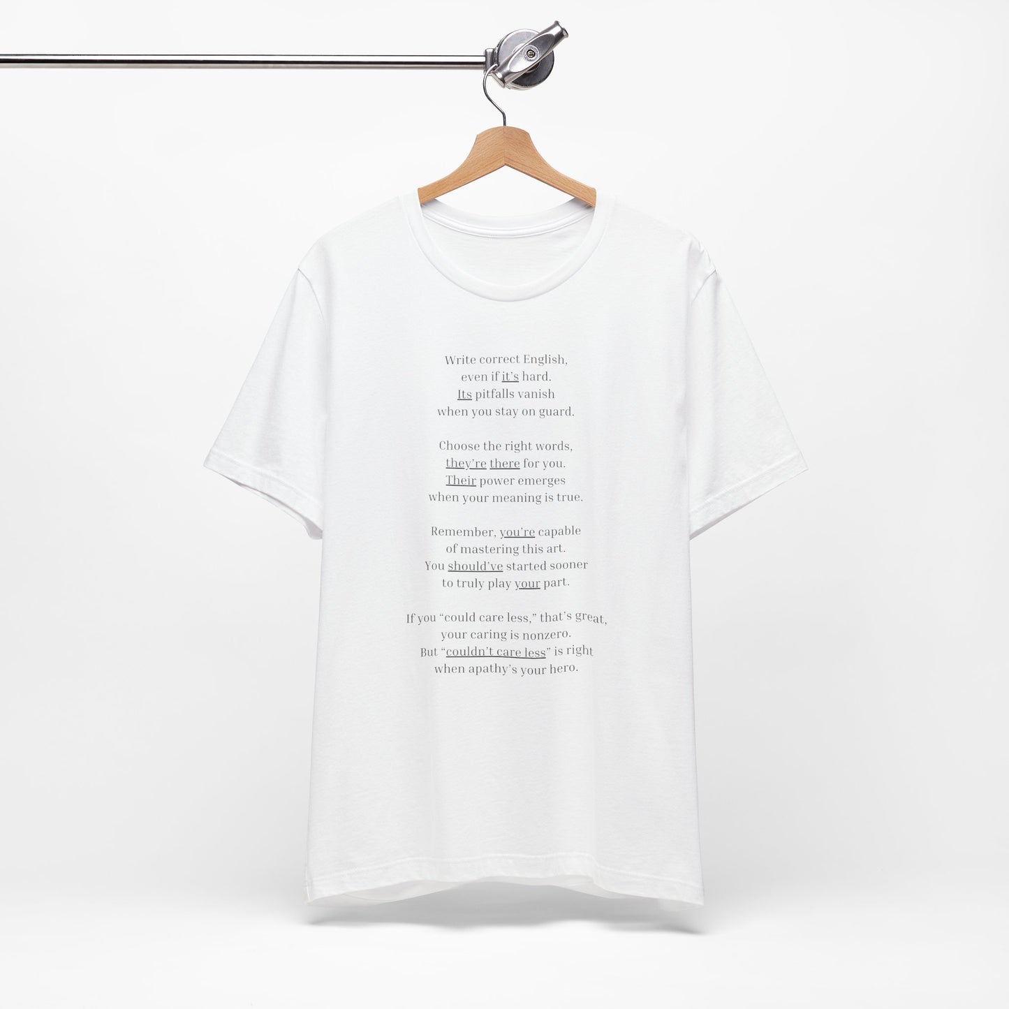 Correct English rhymed poem T-Shirt - Unisex Jersey Short Sleeve Tee