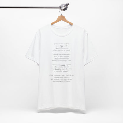 Correct English rhymed poem T-Shirt - Unisex Jersey Short Sleeve Tee