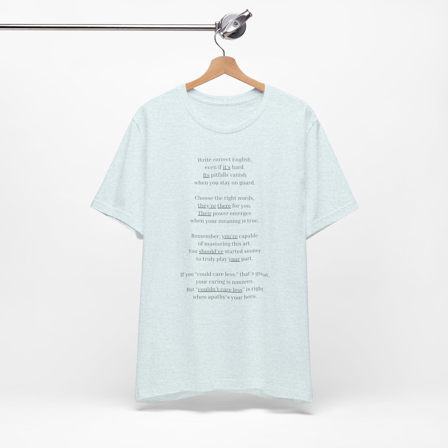 Correct English rhymed poem T-Shirt - Unisex Jersey Short Sleeve Tee