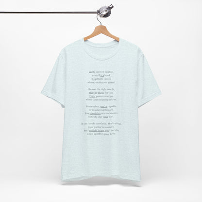 Correct English rhymed poem T-Shirt - Unisex Jersey Short Sleeve Tee