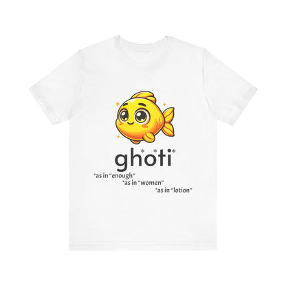 T-Shirt Fish/Ghoti English Pronunciation Joke T-Shirt for language geeks, Unisex Jersey Short Sleeve Tee