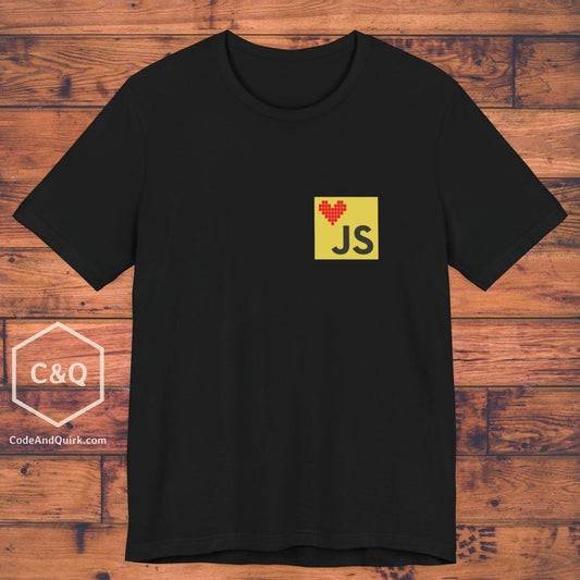 JavaScript Heart understated programmer's T-Shirt