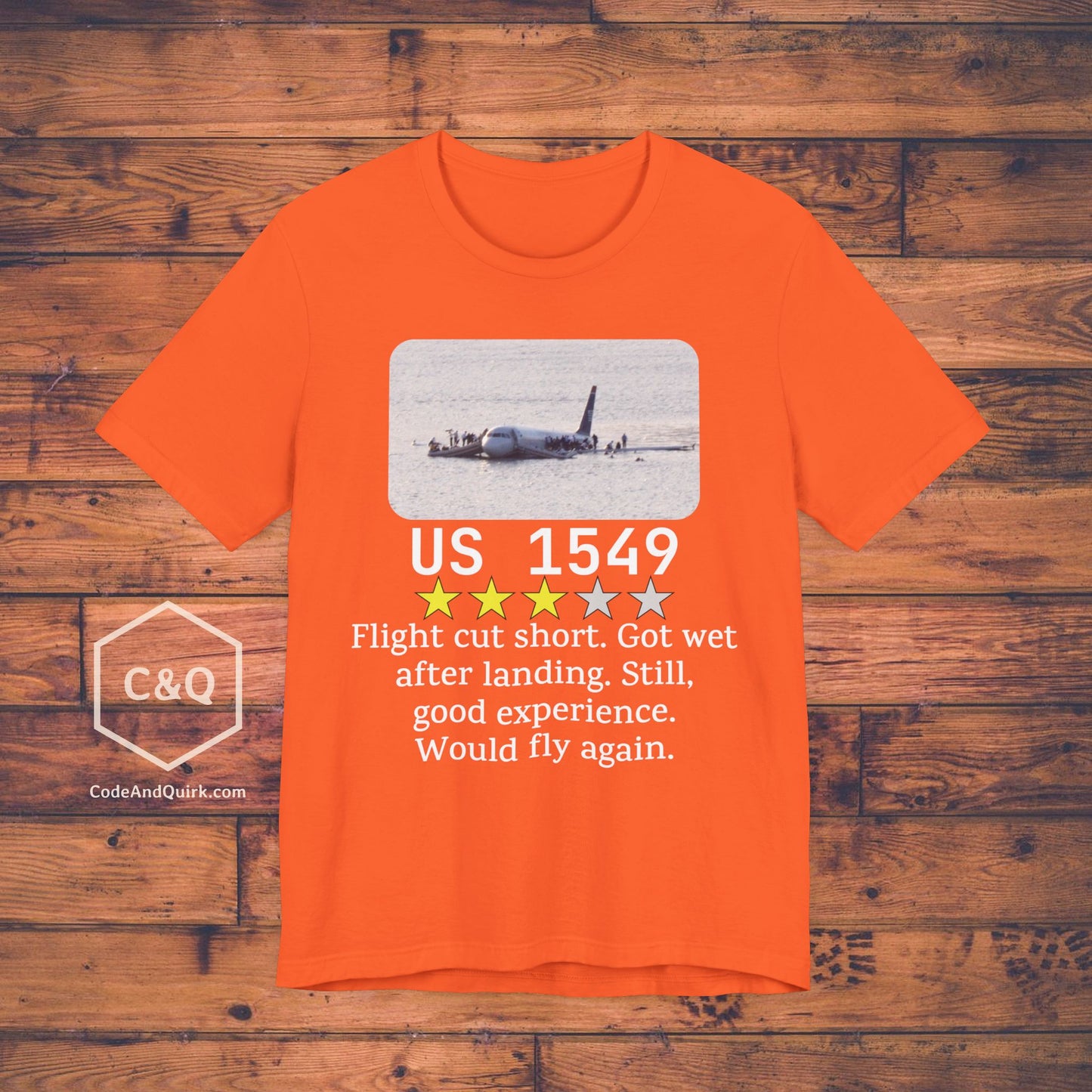 US 1549 flight review, Miracle on Hudson - aviation fan's T-Shirt