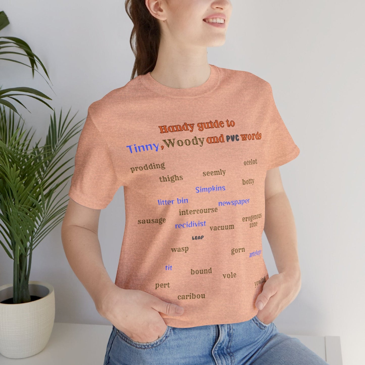 T-Shirt Heather Peach / S Woody and Tinny Words Monty Python T-shirt, Unisex Jersey Short Sleeve Tee