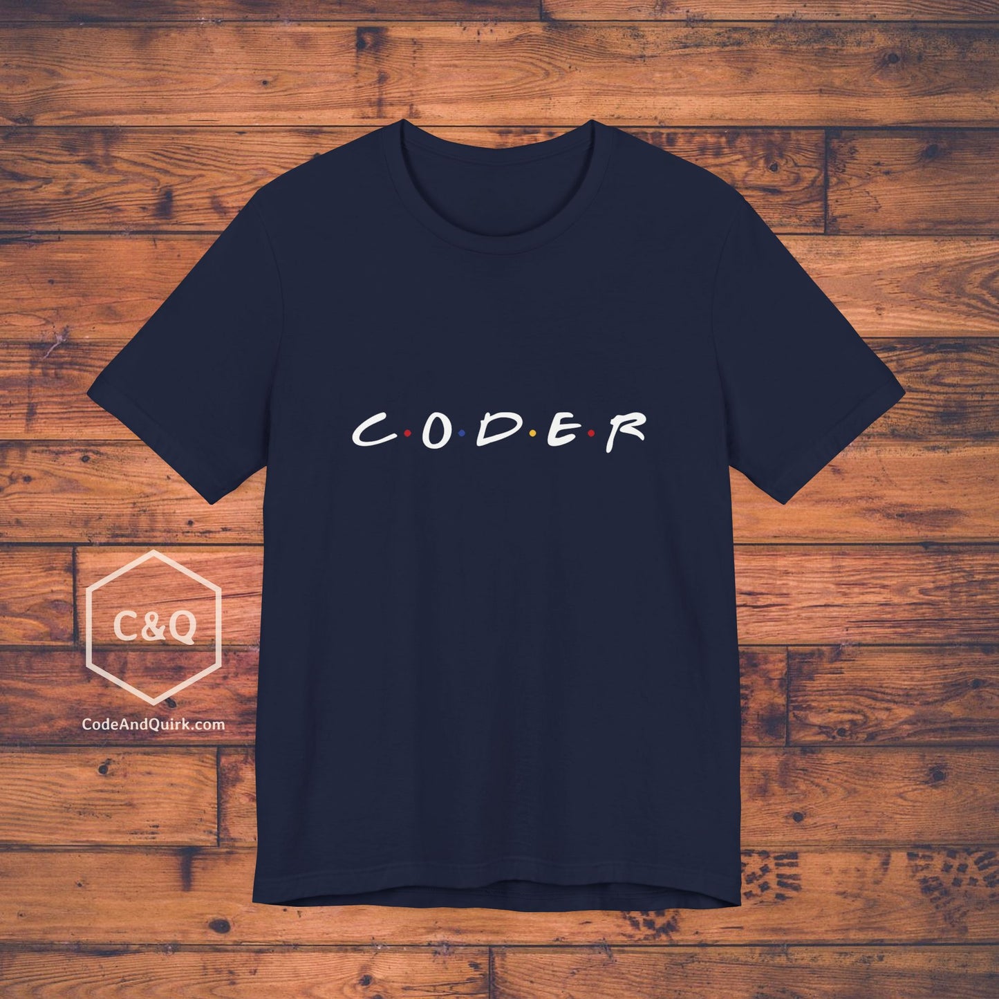 Coder in the style of Friends logo - coders' geeky T-shirt