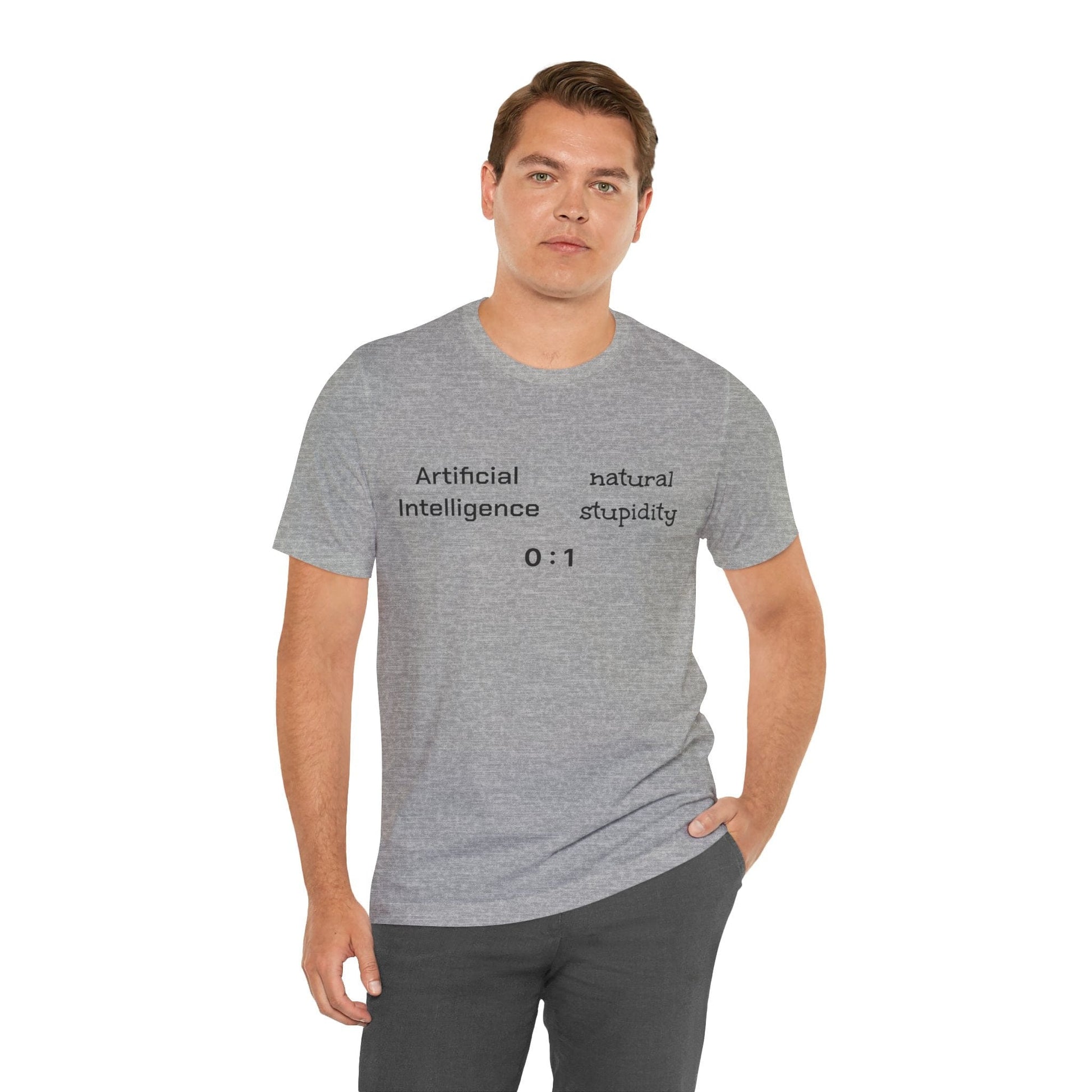 T-Shirt Artificial Intelligence vs Natural Stupidity T-Shirt, Unisex Jersey Short Sleeve Tee