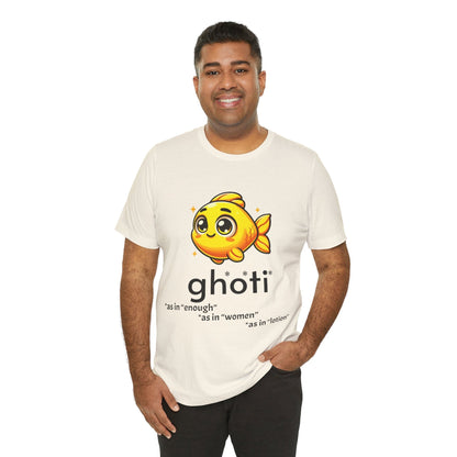 T-Shirt Fish/Ghoti English Pronunciation Joke T-Shirt for language geeks, Unisex Jersey Short Sleeve Tee