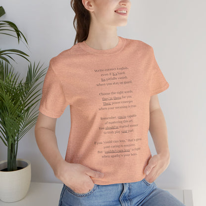 Correct English rhymed poem T-Shirt - Unisex Jersey Short Sleeve Tee