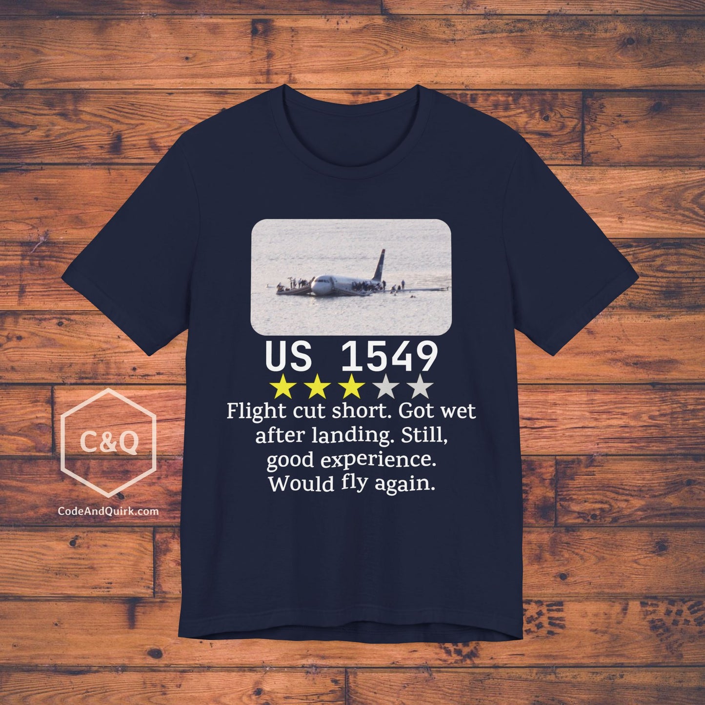 US 1549 flight review, Miracle on Hudson - aviation fan's T-Shirt