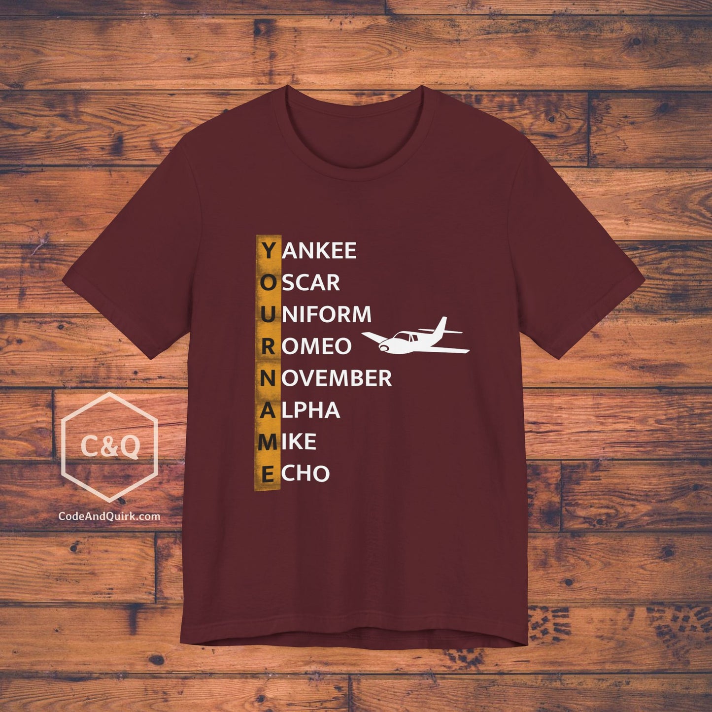 Your Name in NATO Phonetic Alphabet Personalized Aviation Geek's T-Shirt